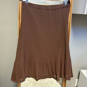 Sunny Leigh Brown Midi A-Line Skirt